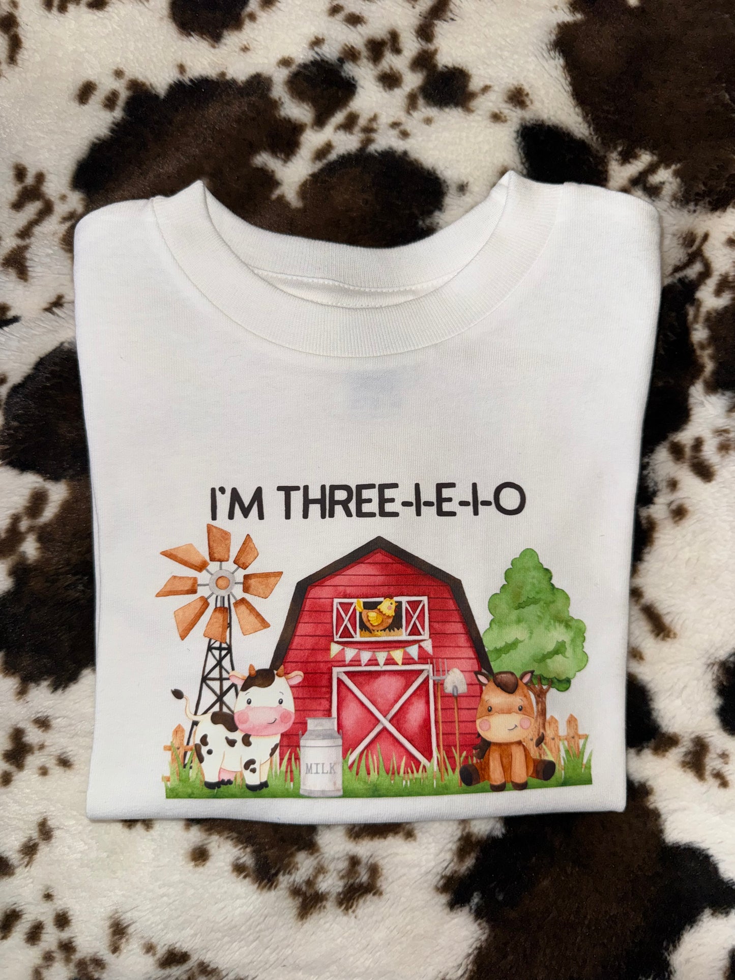 I'm Three-I-E-I-O Farm Birthday Shirt